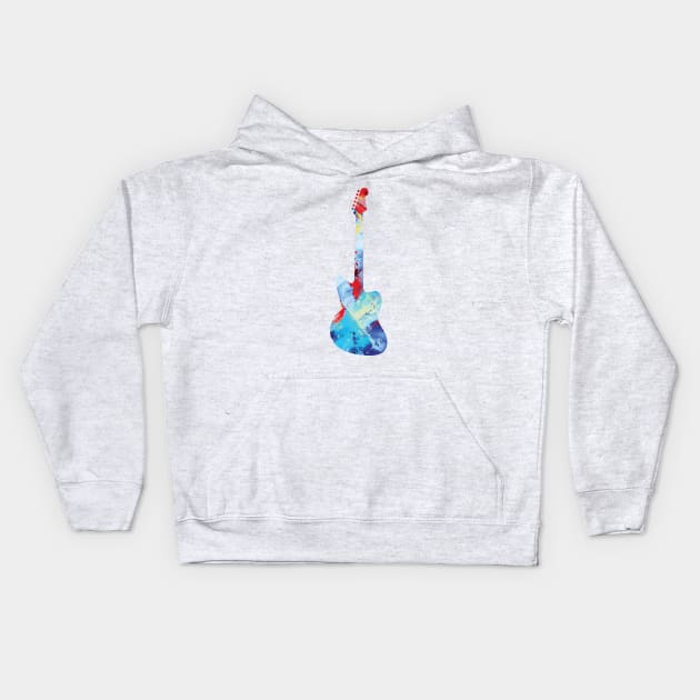 Offset Style Electric Guitar Paint Texture Kids Hoodie by nightsworthy